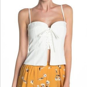 Bishop+Young White Lace-up Top